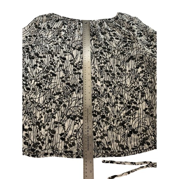 George ME Ladies Black Soot Floral Print Mesh Blouse Size Large 12/14 - Picture 5 of 10